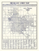 Vintage Map of Fresno, California 1925