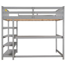 Loft Bed With Storage Shelves And Under Bed Desk by HouseOfZazla