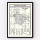 Vintage Map of Fresno, California 1925