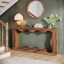 Console Table With Storage, Narrow Entryway Stand For Living Hallway - Light Brown by HouseOfZazla