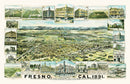Vintage Map of Fresno, California 1891