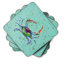 Crab Foam Coasters Set of 4 Cup Coasters for Indoor Outdoor, Tabletop Protection, Anti Slip, Mouse pad Material