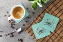 Crab Foam Coasters Set of 4 Cup Coasters for Indoor Outdoor, Tabletop Protection, Anti Slip, Mouse pad Material