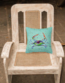 Crab Decorative Throw Pillow 14x14 Indoor Outdoor Accent Cushion, Fabric Cover with Insert for Sofa, Bed, Porch & Living Room