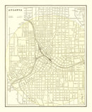 Vintage Map of Atlanta, Georgia 1892