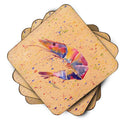 Shrimp Foam Coasters Set of 4 Cup Coasters for Indoor Outdoor, Tabletop Protection, Anti Slip, Mouse pad Material