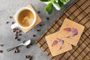 Shrimp Foam Coasters Set of 4 Cup Coasters for Indoor Outdoor, Tabletop Protection, Anti Slip, Mouse pad Material