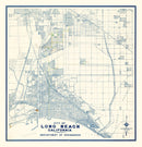 Vintage Map of Long Beach, California 1935
