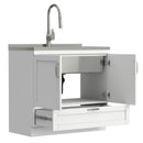 Reed - Deluxe Laundry Cabinet With Pull-Out Faucet And Stainless Steel Sink by Unique Piece Furniture