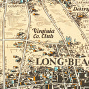 Vintage Map of Long Beach, California 1936