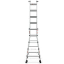 22' Aluminum Multi-Position Ladder With Wheels, 300 Lbs Weight Rating - Metallic Gray by HouseOfZazla