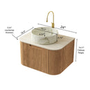 DINA 24" Bathroom Vanity With Ceramic Sink and Floating Cabinet by HouseOfZazla
