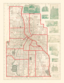 Vintage Map of Minneapolis, Minnesota 1891