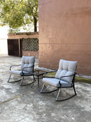 Rocker Set Chair and Teapoy Medium Grey