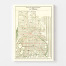 Vintage Map of Minneapolis, Minnesota 1913