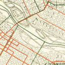 Vintage Map of Minneapolis, Minnesota 1913