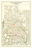 Vintage Map of Minneapolis, Minnesota 1913