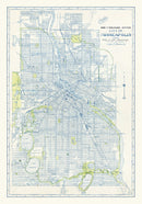 Vintage Map of Minneapolis, Minnesota 1922