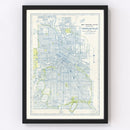 Vintage Map of Minneapolis, Minnesota 1922