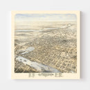 Vintage Map of Sacramento, California 1870