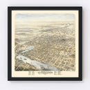 Vintage Map of Sacramento, California 1870