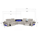 Nova Modern Style Sectional with Console, Wedge, and Bluetooth