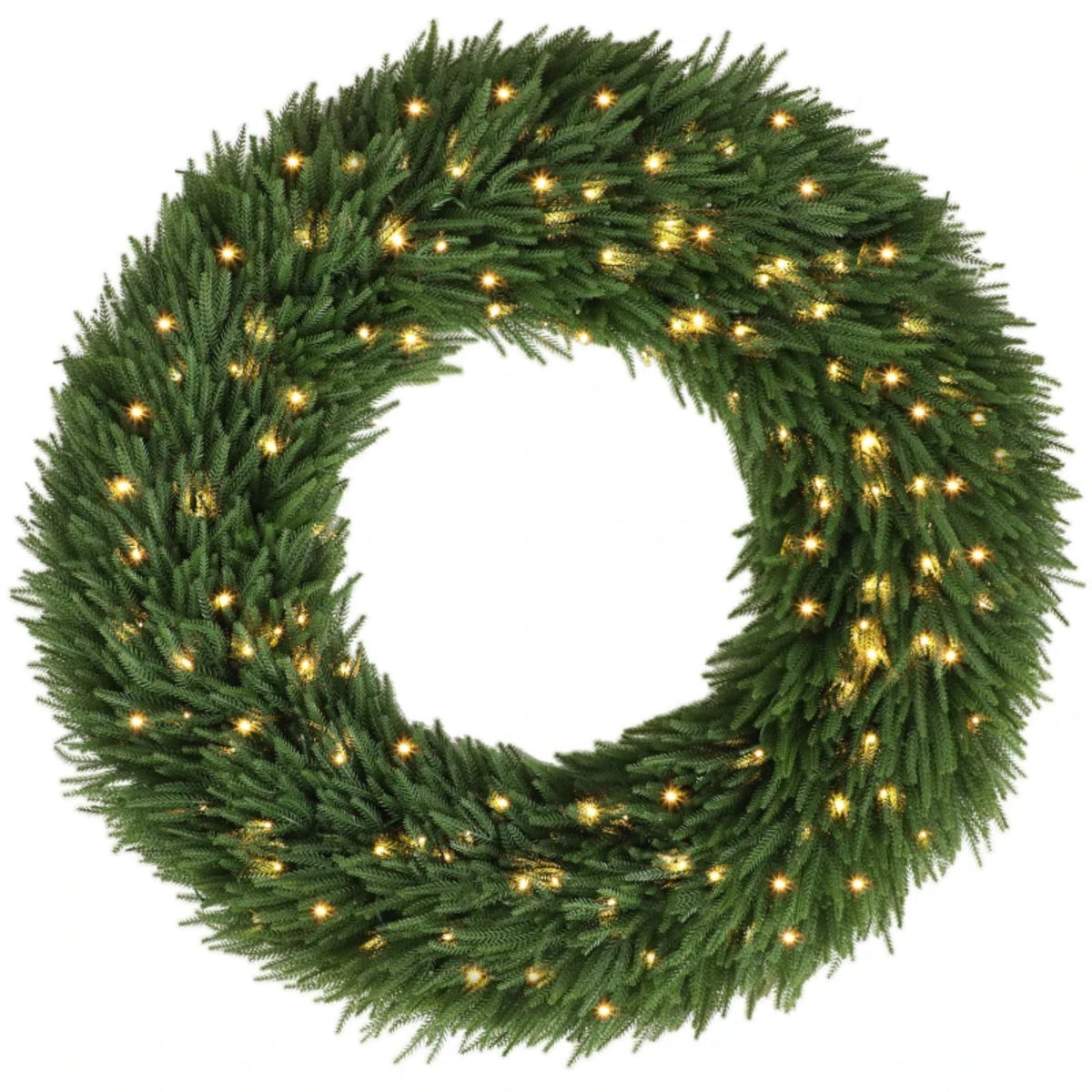 48 In Artificial Norfolk Pine Christmas Wreath, Pre-Lit, photo 3 of 10