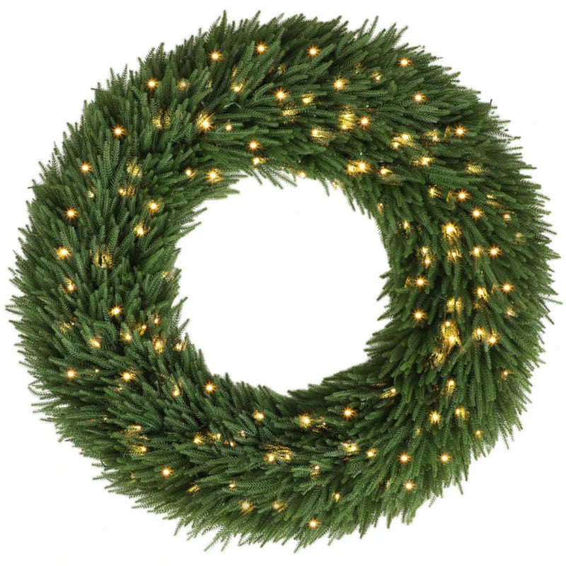 48 In Artificial Norfolk Pine Christmas Wreath, Pre-Lit, photo 3 of 10