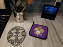 Tiger Fleur de Lis Baseball Pot Holder Set of 2 Heat Resistant Quilted Hot Pads 7.5 x 7.5 Inch, Insulated Kitchen Trivets for Cooking & Baking