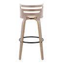 Cosini - Mid Century Modern Fixed Height, Barstool & Swivel And Round Footrest (Set of 2)