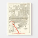 Vintage Map of Miami, Florida 1918