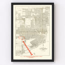 Vintage Map of Miami, Florida 1918