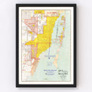 Vintage Map of Miami, Florida 1926