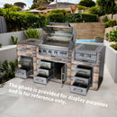 Built-In Outdoor Kitchen LPG Gas Grill 60000 Btu, Drop-In Ice Box With BBQ Tool Set - Silver by HouseOfZazla