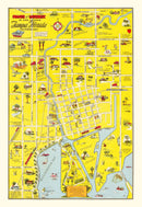 Vintage Map of Tampa, Florida 1950