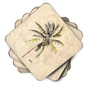 Palm Tree Foam Coasters Set of 4 Cup Coasters for Indoor Outdoor, Tabletop Protection, Anti Slip, Mouse pad Material