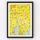 Vintage Map of Tampa, Florida 1950