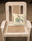Palm Tree Decorative Throw Pillow 14x14 Indoor Outdoor Accent Cushion, Fabric Cover with Insert for Sofa, Bed, Porch & Living Room