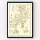 Vintage Map of Tampa, Florida 1947