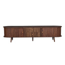 70" TV Stand With Tambour Doors And Fluted Drawers - Dark Brown by HouseOfZazla