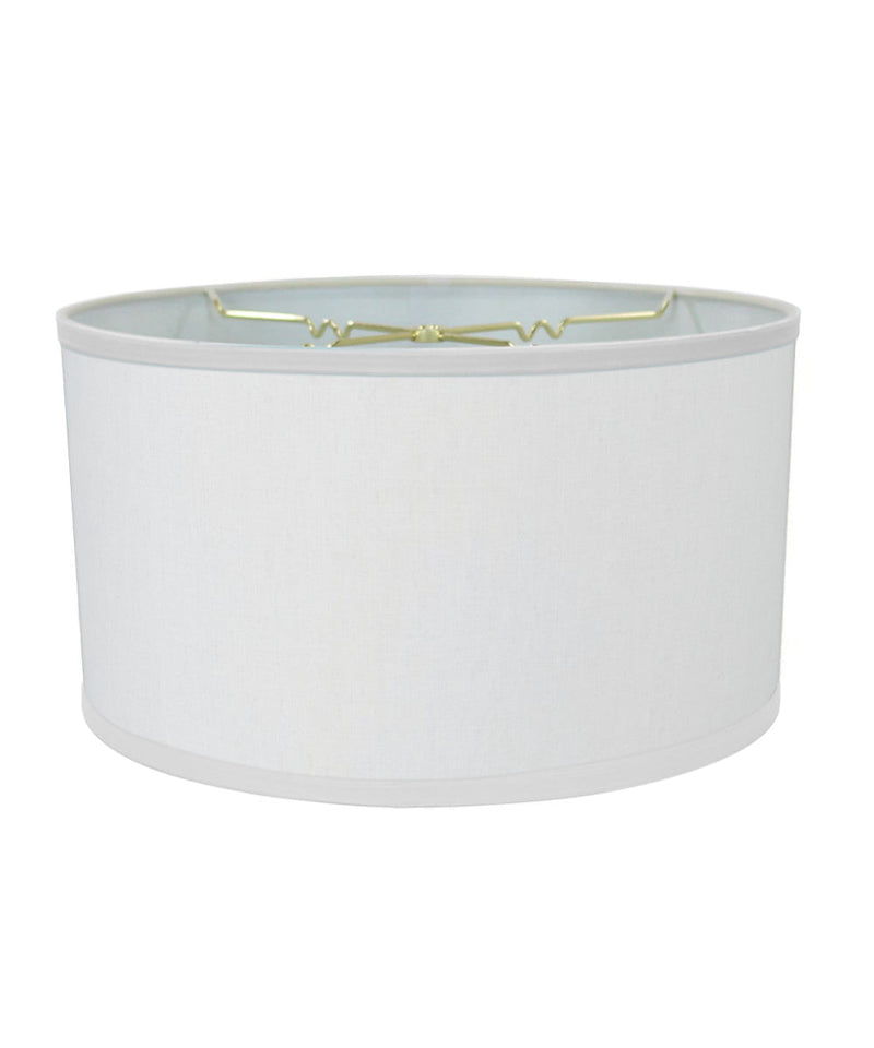 White Linen Shallow Drum Premiere Lampshade 18x18x10