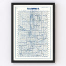 Vintage Map of Tulsa, Oklahoma 1913