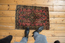 2x2.5 Vintage Farahan Sarouk Square Rug Mat