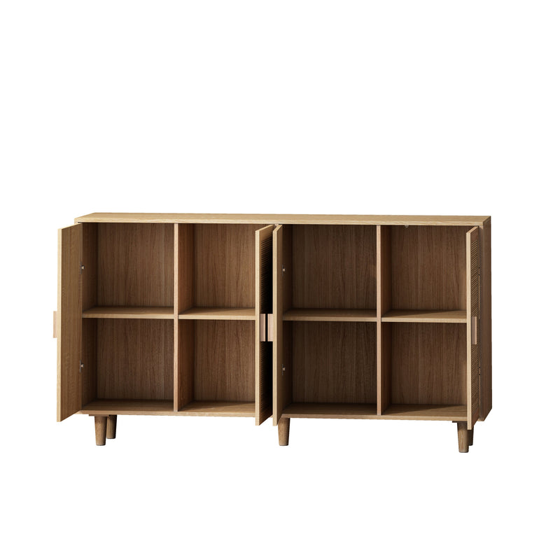 Walker Edison | 4-Door Rattan Storage Sideboard TV Stand