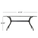 Enchantia Outdoor Rectangular Dining Table with Weave Tabletop and Flared Legs - Copper by HouseOfZazla