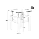 Modern Tempered Glass Tea Table, End Square Table For Living Room by Unique Piece Furniture
