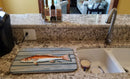 Red Fish Dish Drying Mat Absorbent Dish Drying Mat Pad for Kitchen Counter Dish Drainer Mat for Countertop, 14 x 21", Multicolor