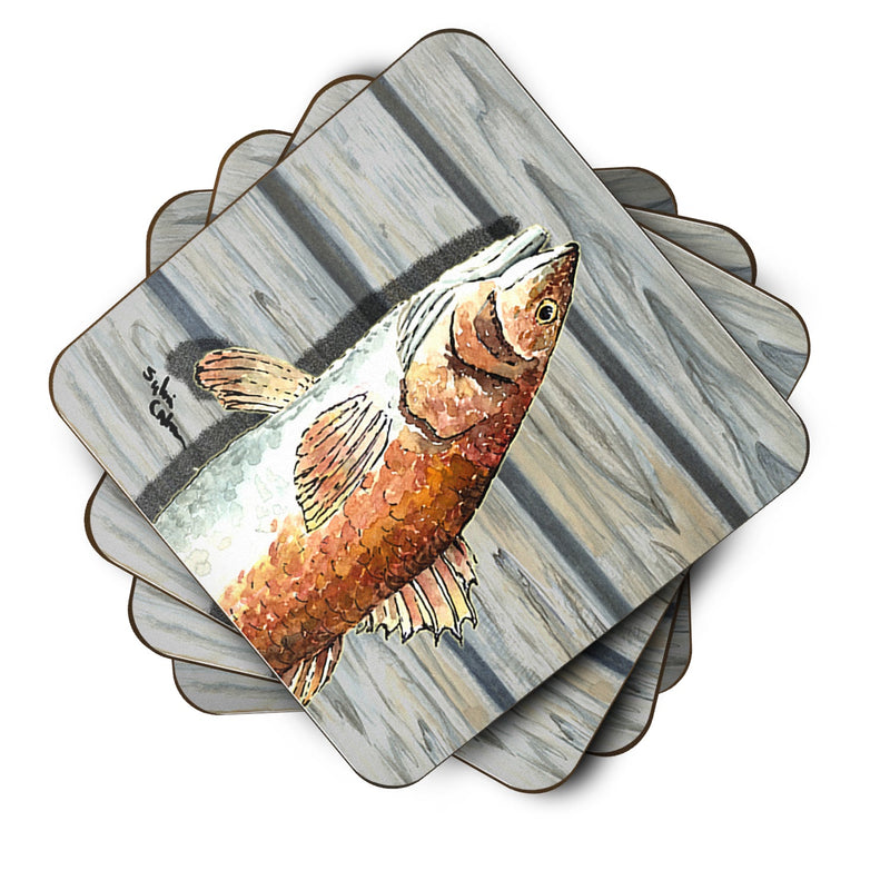 Set of 4 Red Fish Foam Coasters