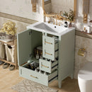 Bathroom Vanity, Modern Bathroom Cabinet With Sink Combo Set, Bathroom Storage Cabinet With A Soft Closing Door And 3 Drawers, Solid Wood Frame by HouseOfZazla