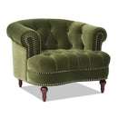 La Rosa Victorian Tufted Upholstered Accent Chair, Olive Green Performance Velvet by HouseOfZazla